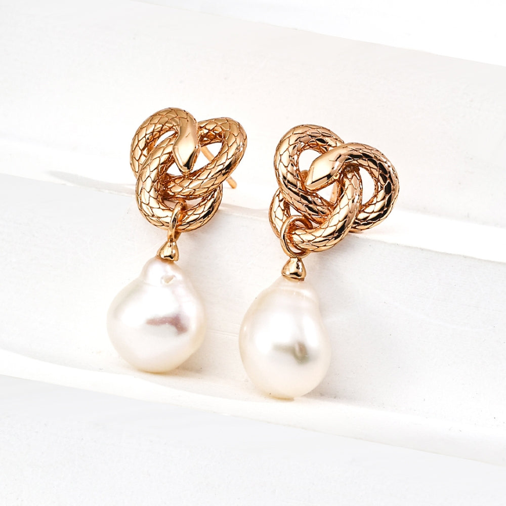 Serpent Pearl Earrings