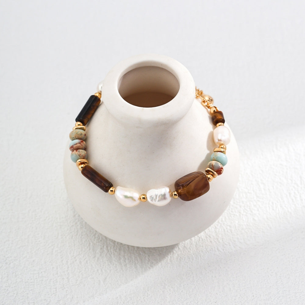 Brown Heart Stone Bracelet
