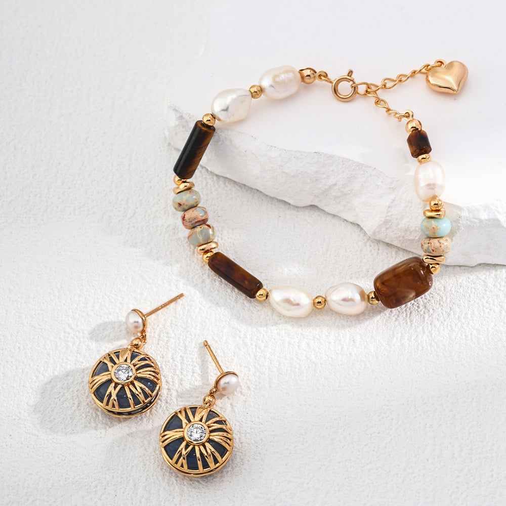 Brown Heart Stone Bracelet