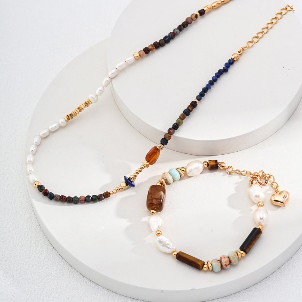 Brown Heart Stone Bracelet