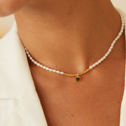 Sugarcube Pearl Necklace