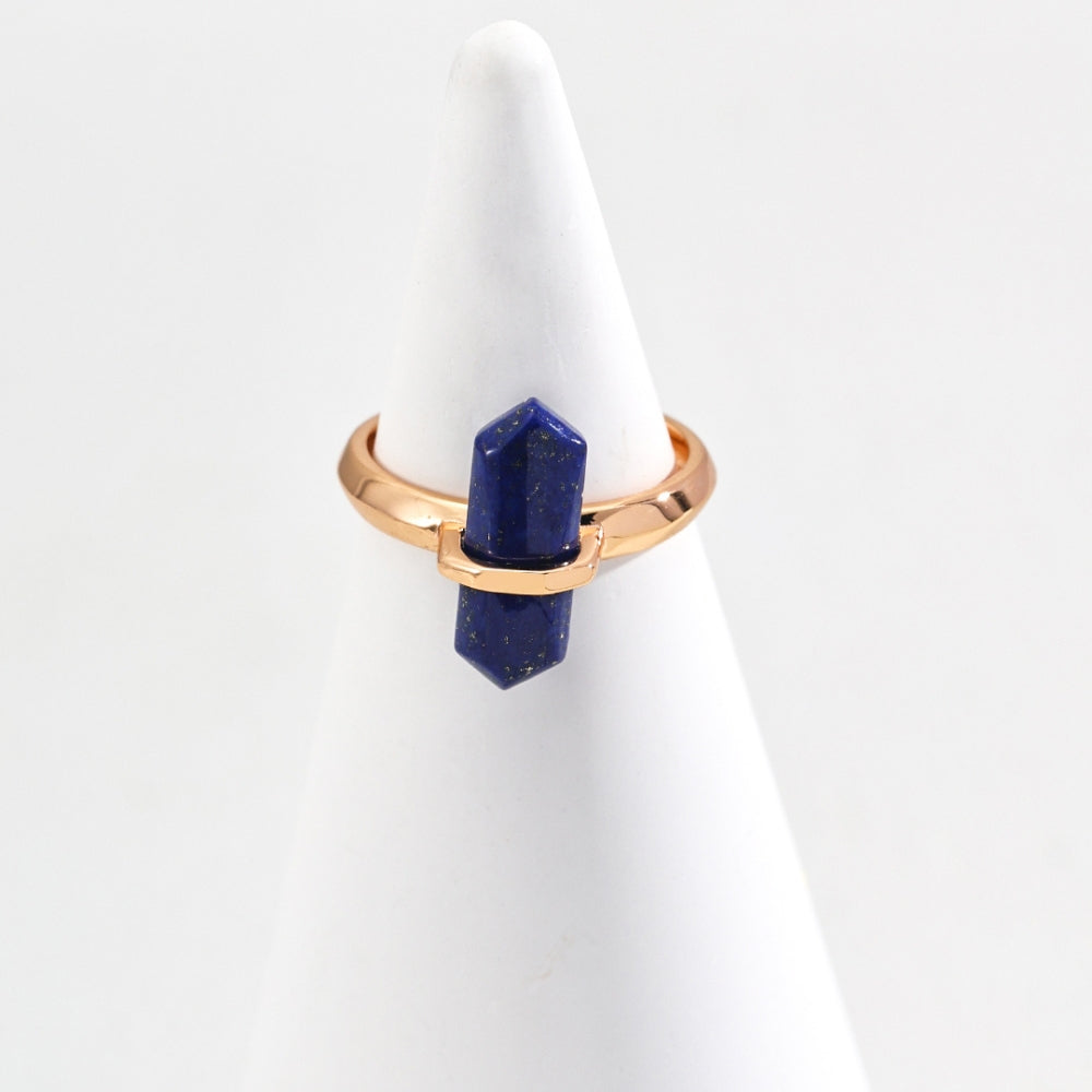 Vintage Gold Geometric Lapis Lazuli Ring