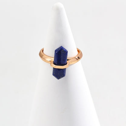 Vintage Gold Geometric Lapis Lazuli Ring