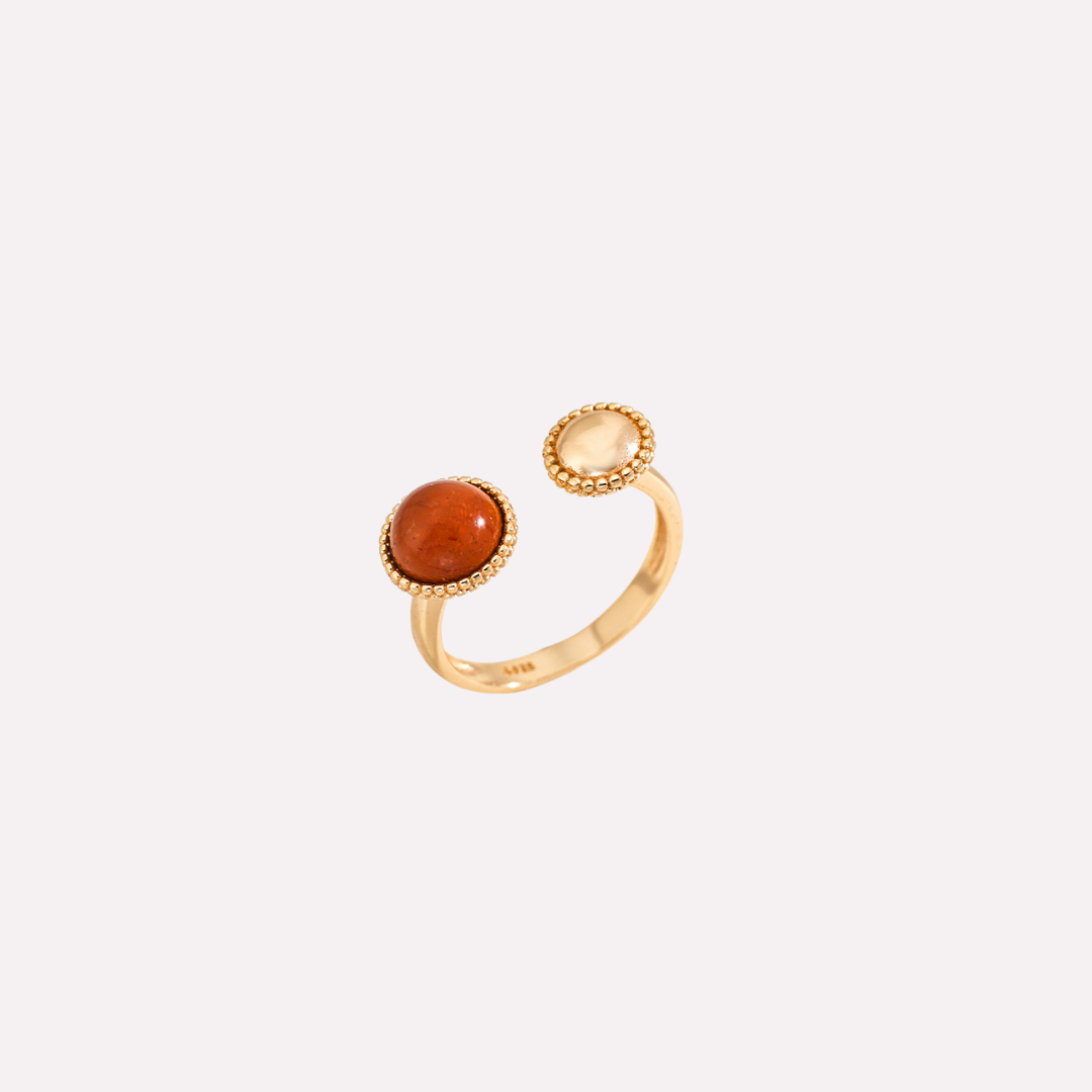 Vintage Gold Ring with Red Stone