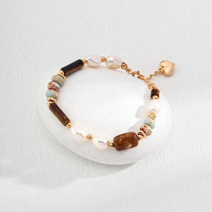 Brown Heart Stone Bracelet