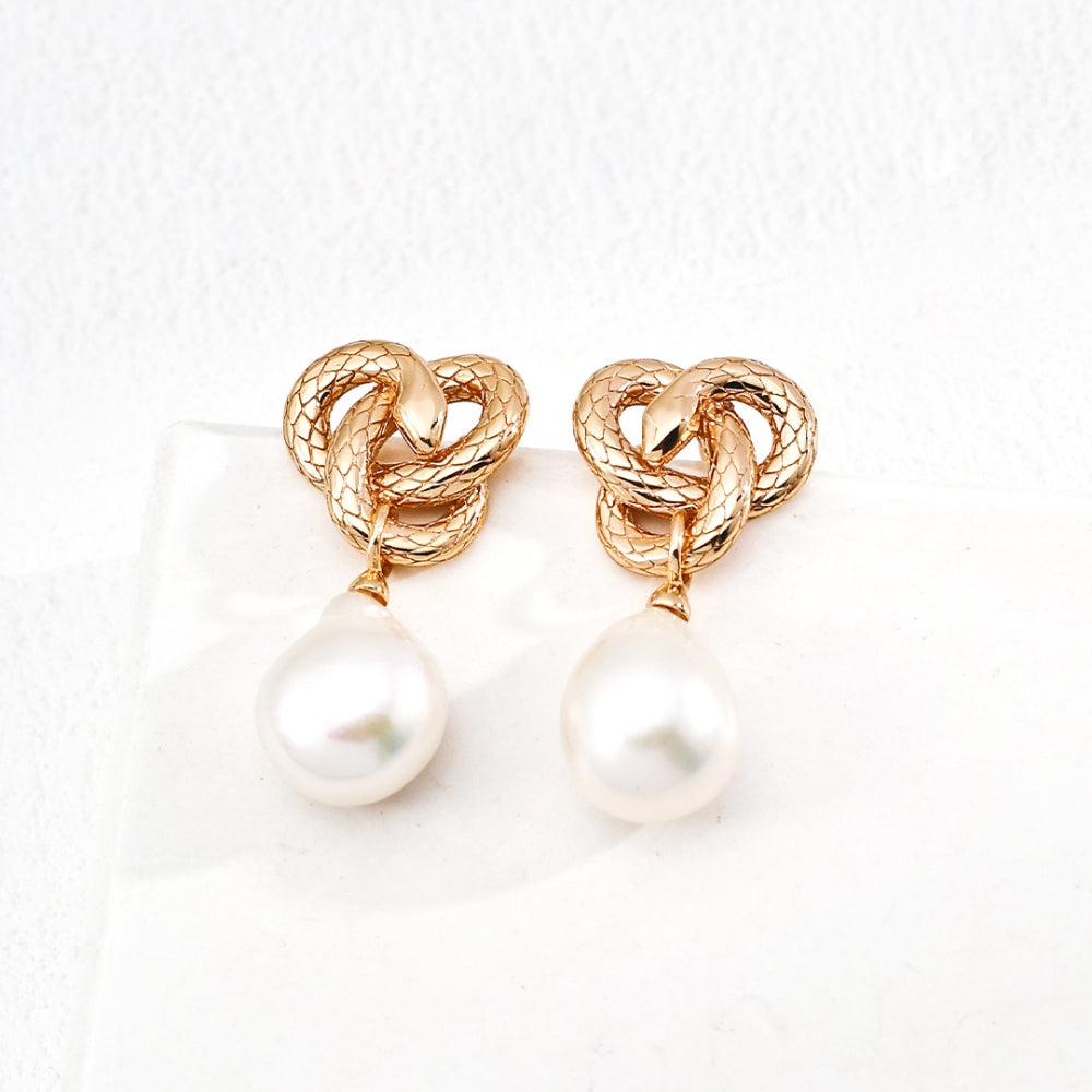 Serpent Pearl Earrings