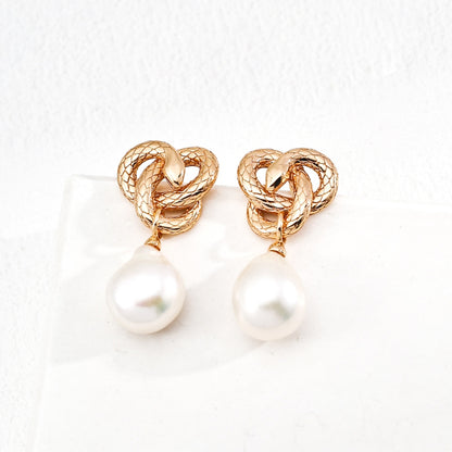 Serpent Pearl Earrings