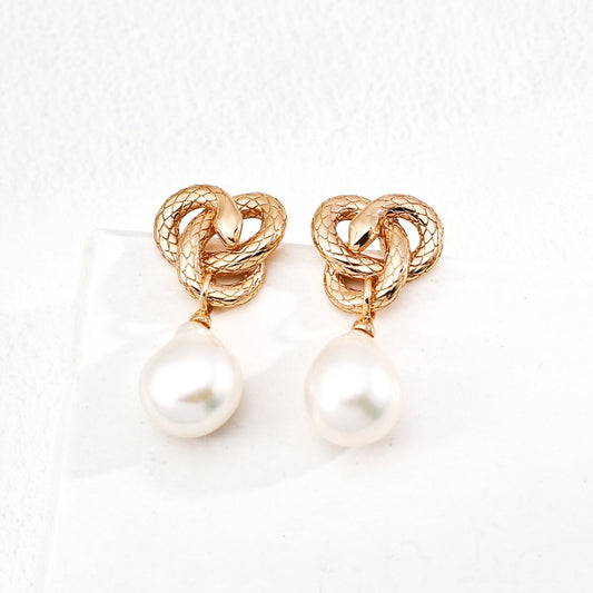 Serpent Pearl Earrings