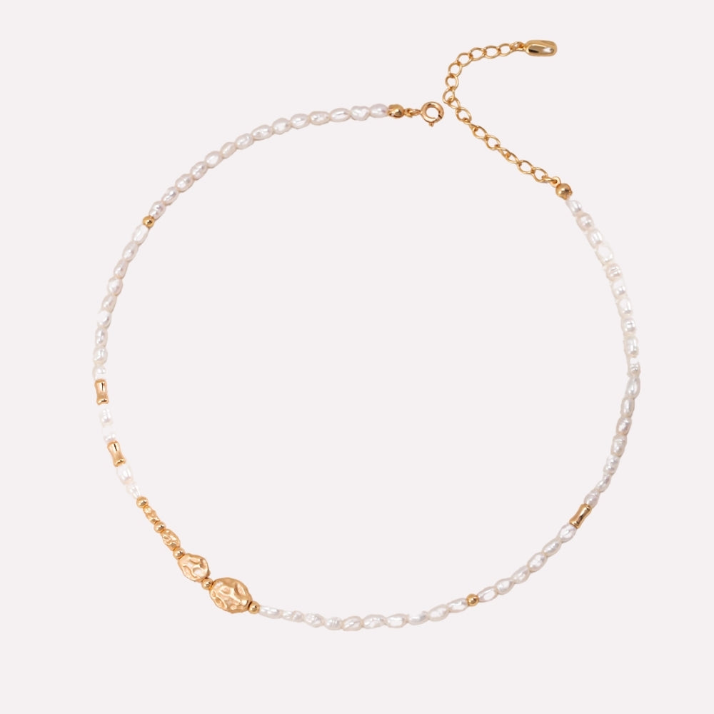 Vintage Gold Meteorite Pearl Necklace