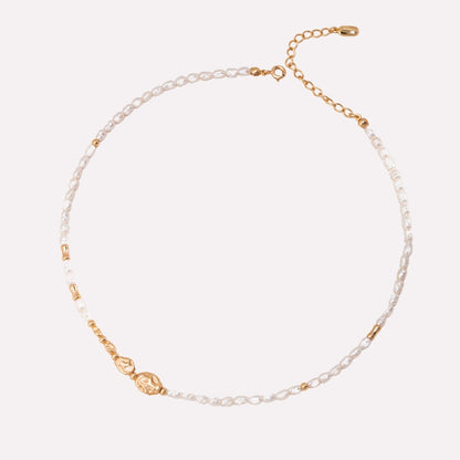 Vintage Gold Meteorite Pearl Necklace