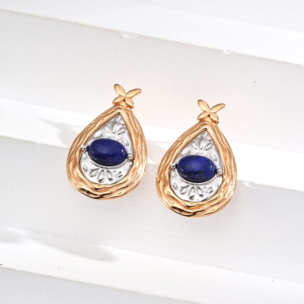 Vintage Elegance Gold and Silver Floral Drop Earrings