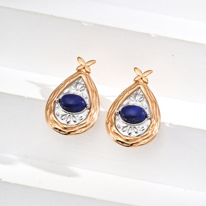 Vintage Elegance Gold and Silver Floral Drop Earrings