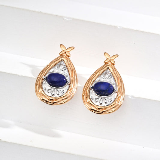 Vintage Elegance Gold and Silver Floral Drop Earrings