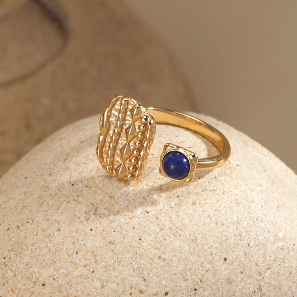 Vintage Gold Lapis Lazuli Cocktail Ring