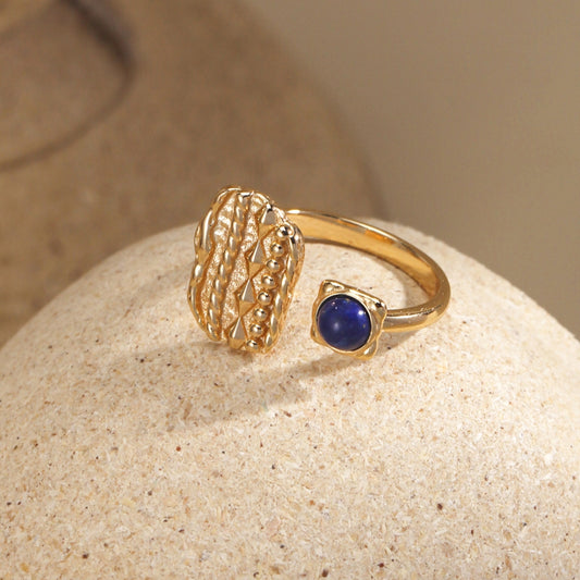 Vintage Gold Lapis Lazuli Cocktail Ring