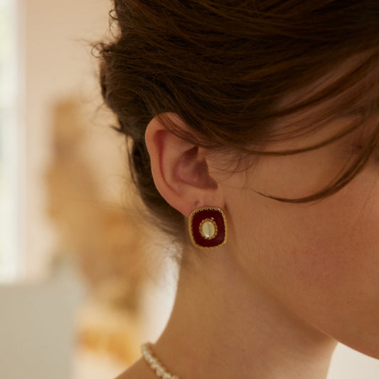 Rosette Enamel Earrings