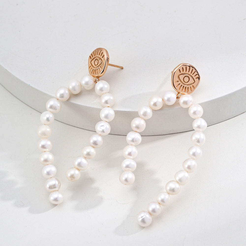 Vintage Gold Pearl Drop Earrings