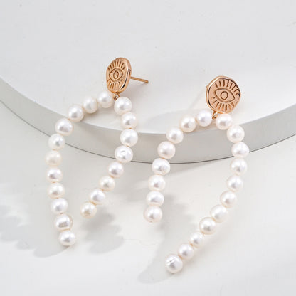 Vintage Gold Pearl Drop Earrings