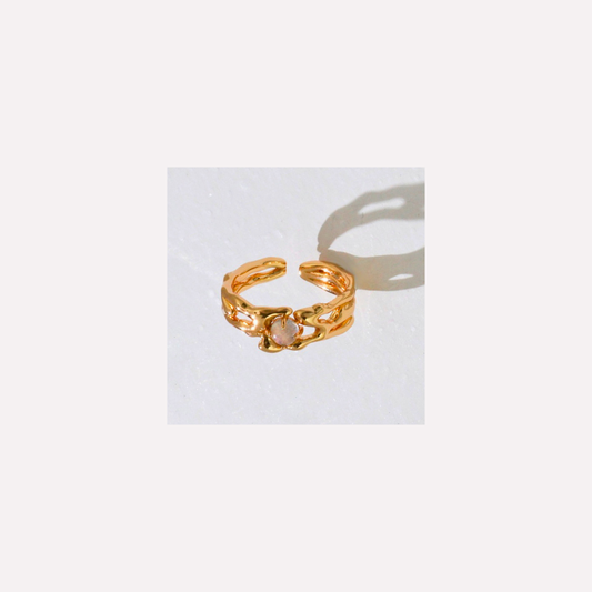 Gray Moonstone Ring