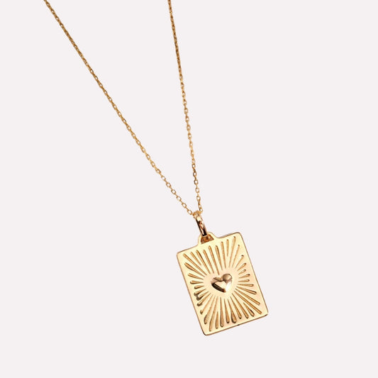 Vintage Gold Heart Pendant Necklace