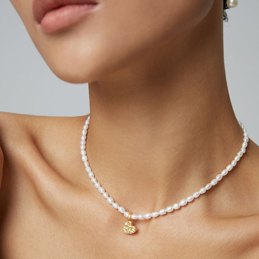 Timeless Pearl Heart Pendant Necklace