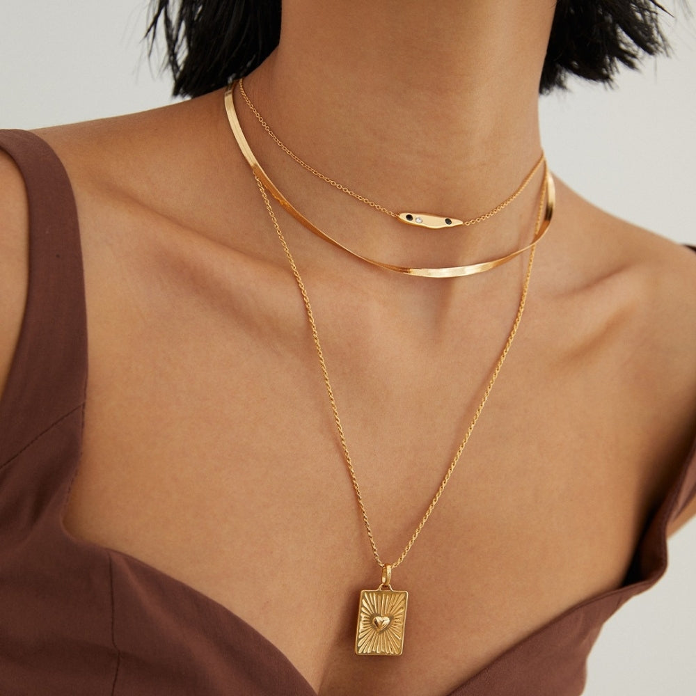 Vintage Gold Heart Pendant Necklace