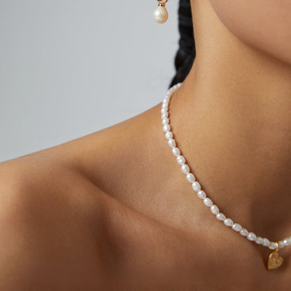 Timeless Pearl Heart Pendant Necklace