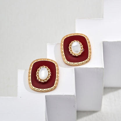 Rosette Enamel Earrings