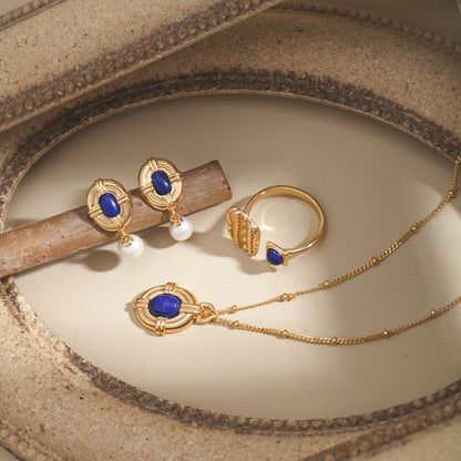 Vintage Gold Lapis Lazuli Cocktail Ring