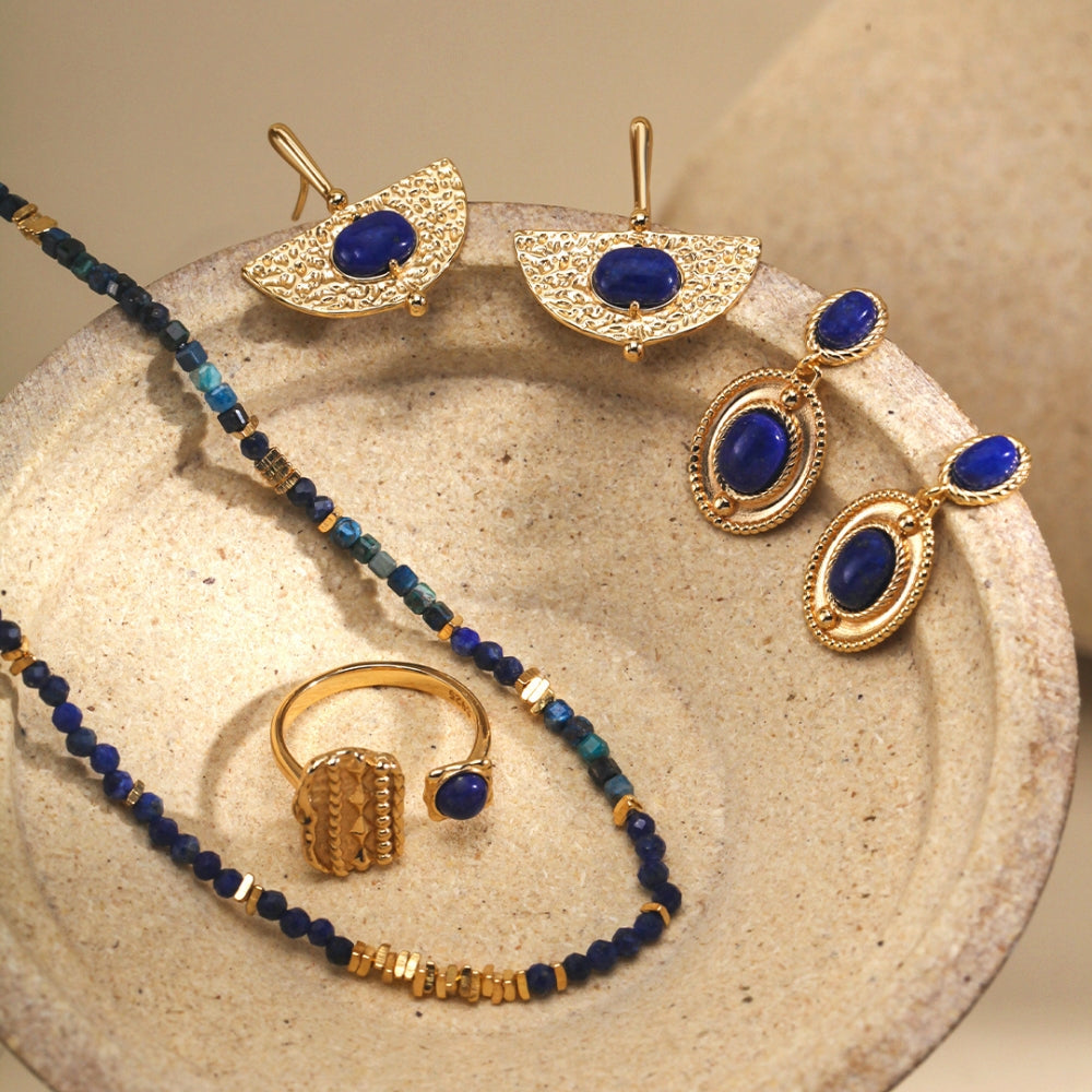 Vintage Gold Lapis Lazuli Cocktail Ring